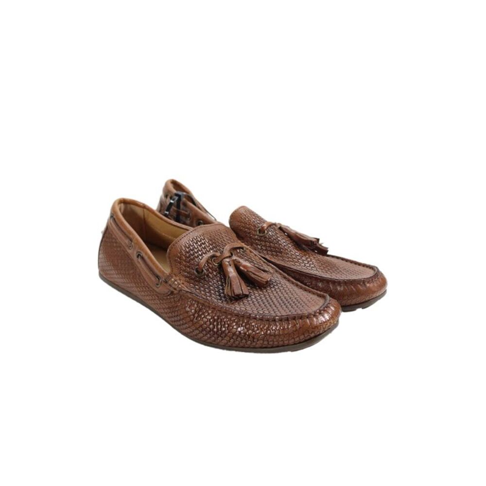 Pal Zileri Men's Round Toe Tassel Leather Slip-On Loafers Shoes Brown Size 40